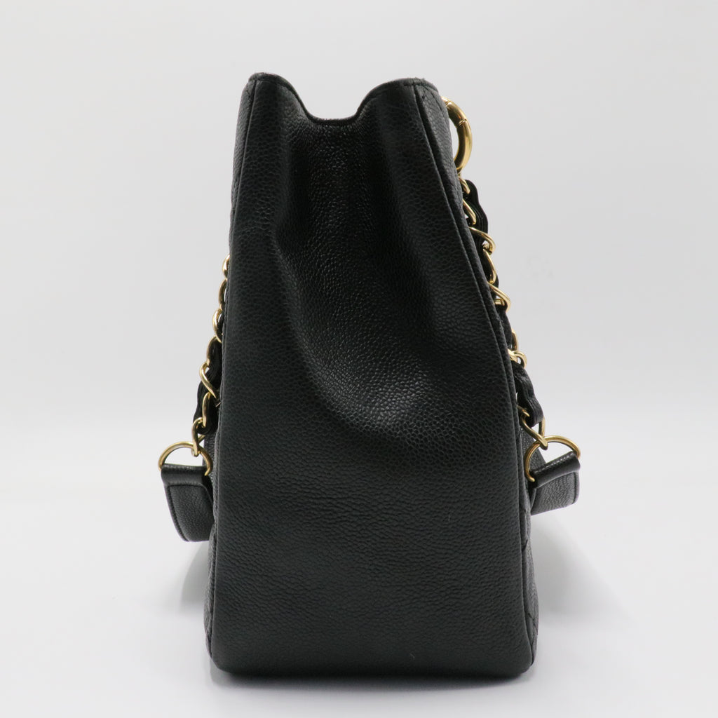 Grand Shopping Tote Quilted Caviar