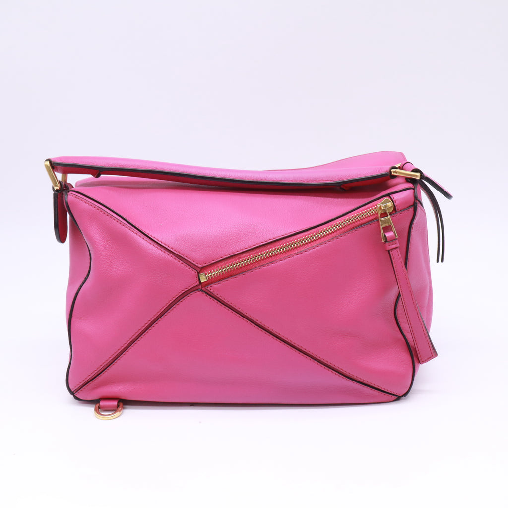 Loewe Calfskin Medium Puzzle Bag FuchsiA TWINS B23652
