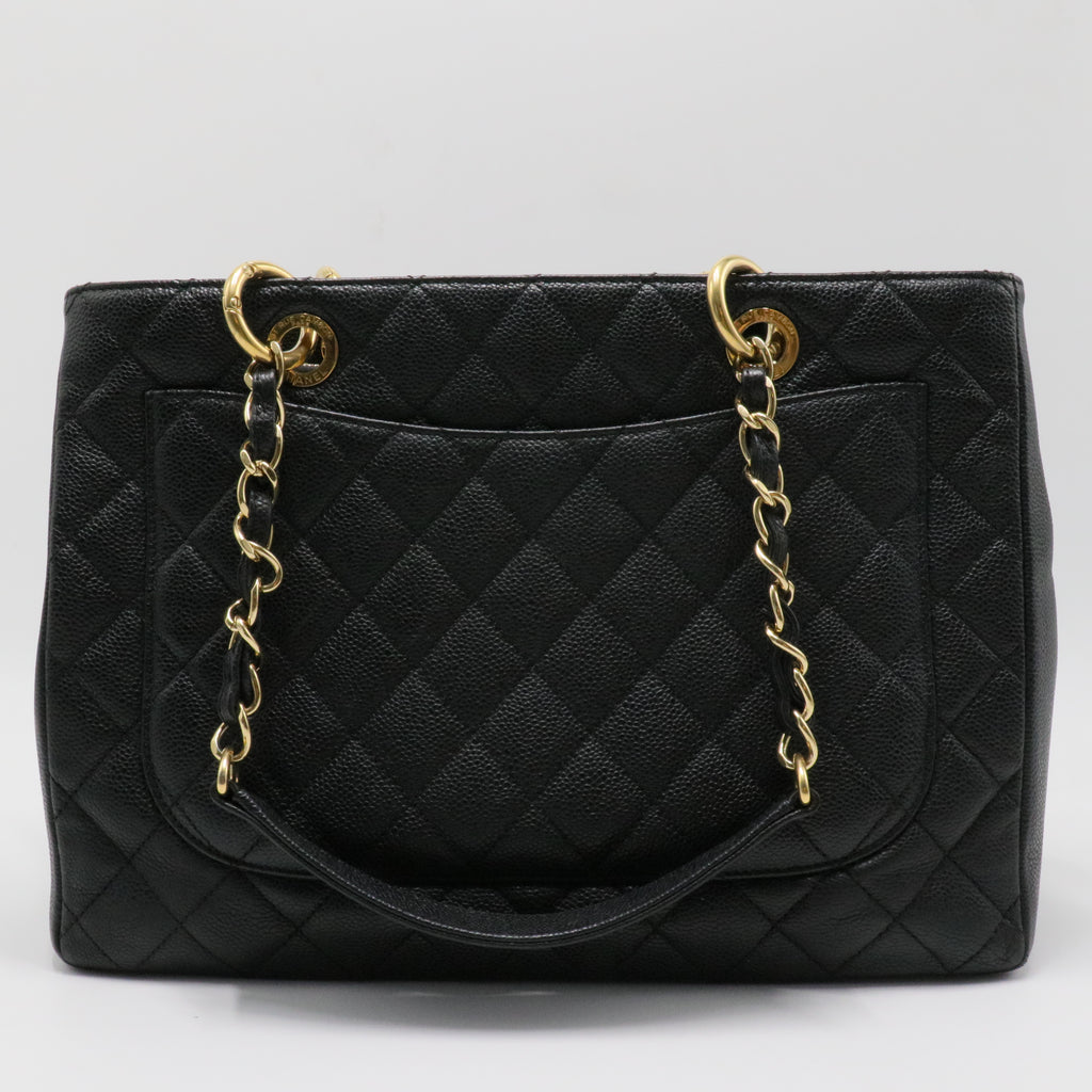 Grand Shopping Tote Quilted Caviar