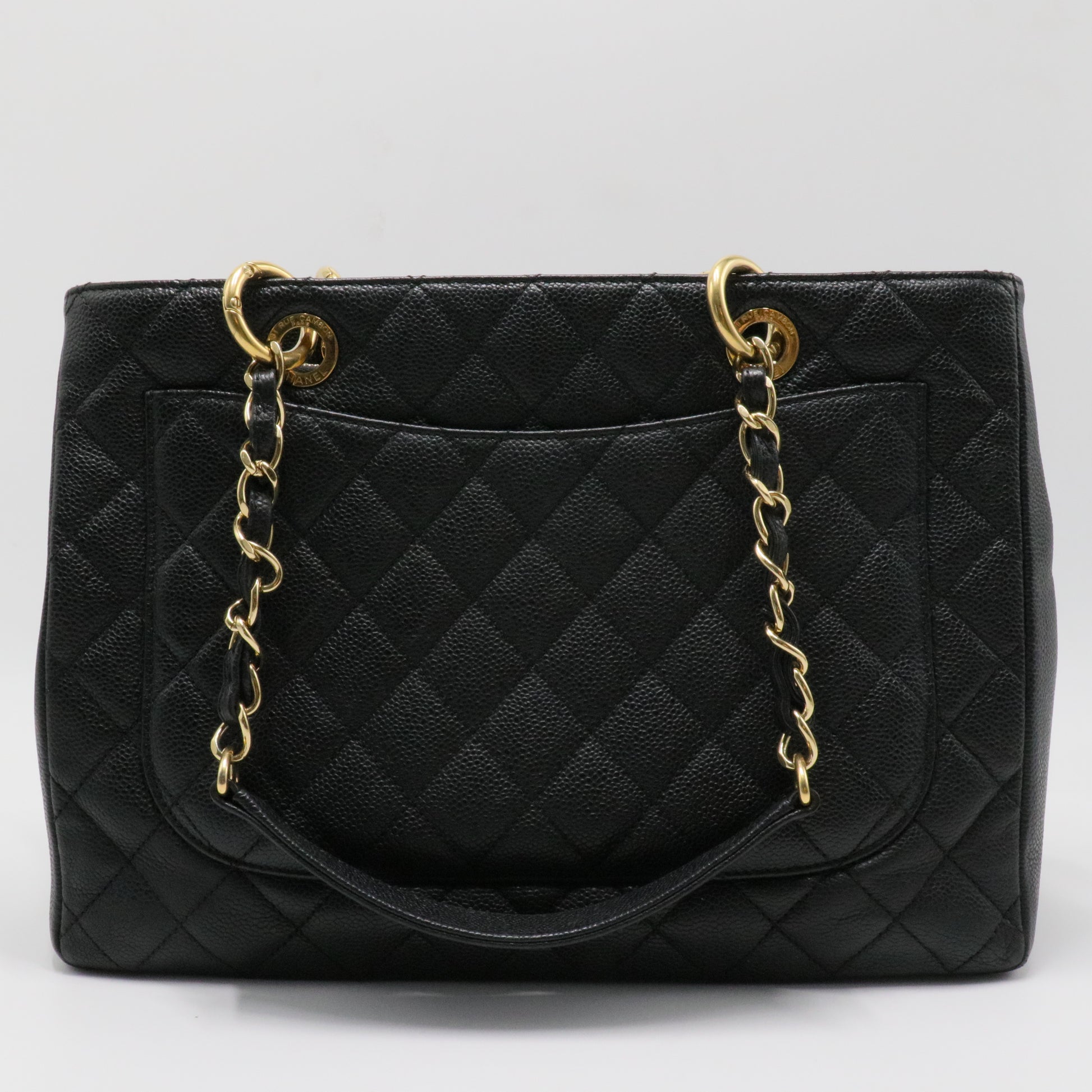 Grand Shopping Tote Quilted Caviar
