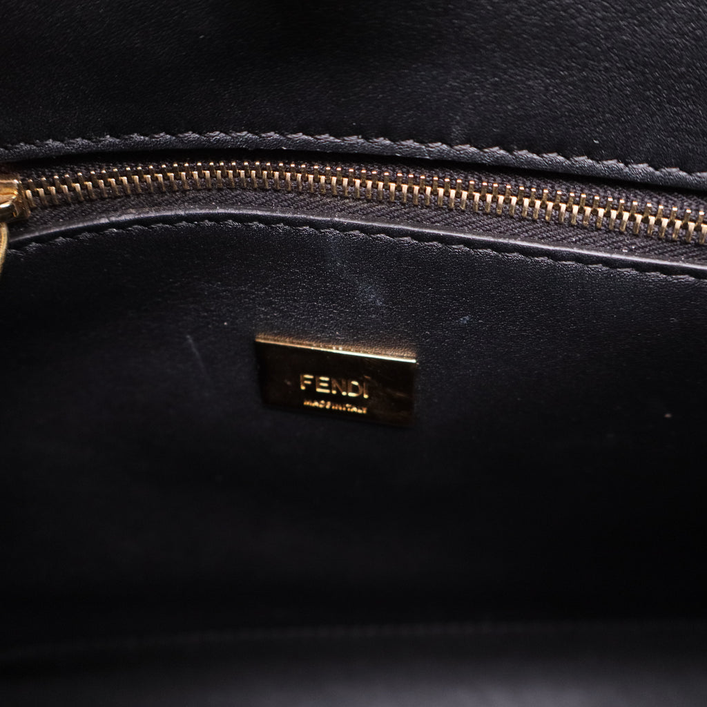 Fendi Tahiti Burro Medium Peekaboo Iconic Essentially Satchel Tortora Black LDJ2658 twins