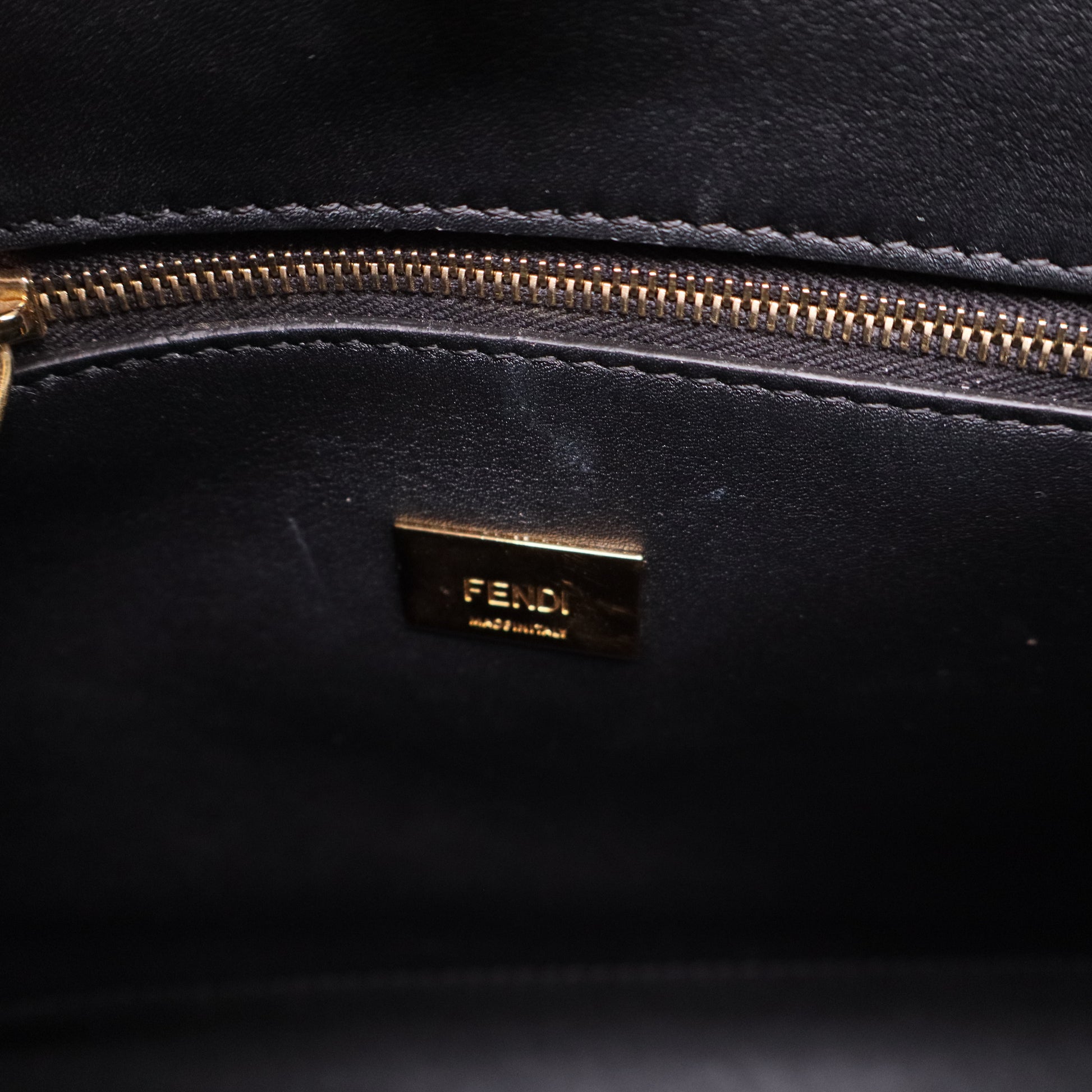 Fendi Tahiti Burro Medium Peekaboo Iconic Essentially Satchel Tortora Black LDJ2658 twins