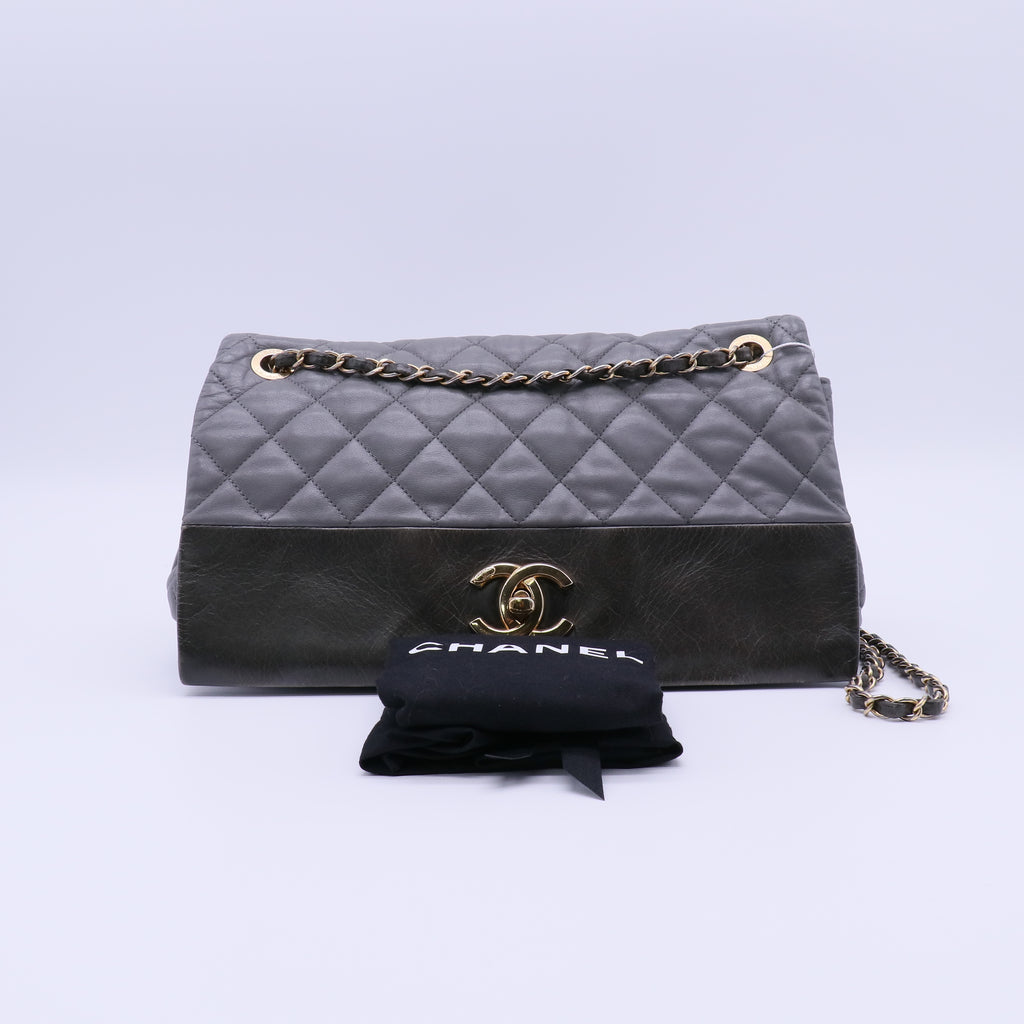 Chanel Soft Elegance Flap Bag Quilted Distressed Calfskin Medium Twins LDJ4004
