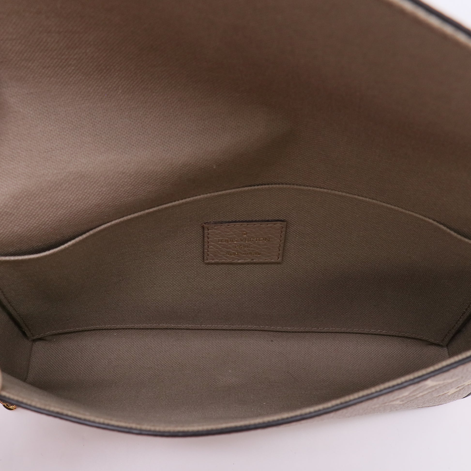 Louis Vuitton Bi-Color Tourterelle/Cream Monogram Empreinte Leather Felicie Pochette Bag twins LDZ242