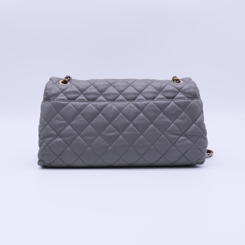 Chanel Soft Elegance Flap Bag Quilted Distressed Calfskin Medium Twins LDJ4004