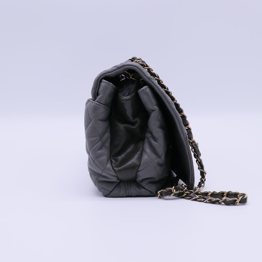 Chanel Soft Elegance Flap Bag Quilted Distressed Calfskin Medium Twins LDJ4004