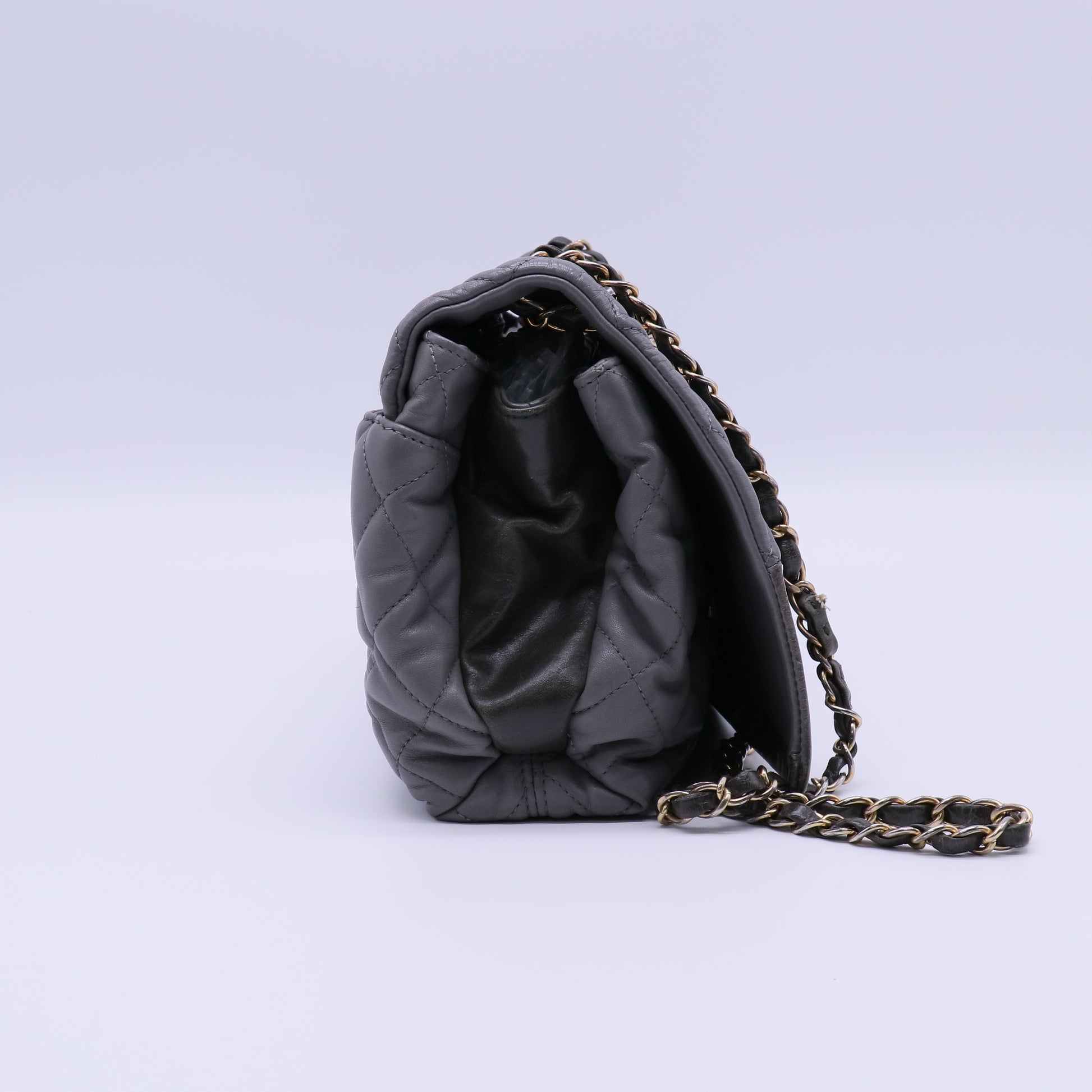 Chanel Soft Elegance Flap Bag Quilted Distressed Calfskin Medium Twins LDJ4004