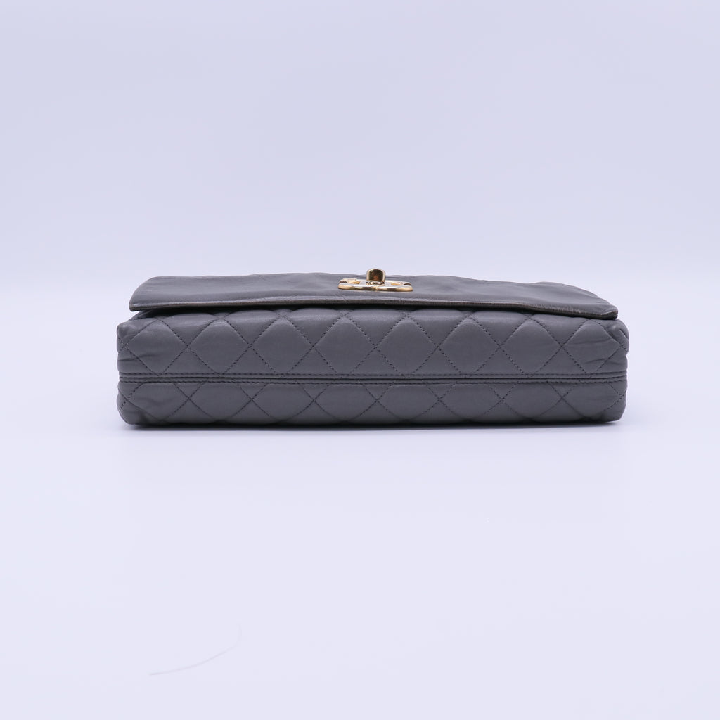Chanel Soft Elegance Flap Bag Quilted Distressed Calfskin Medium Twins LDJ4004