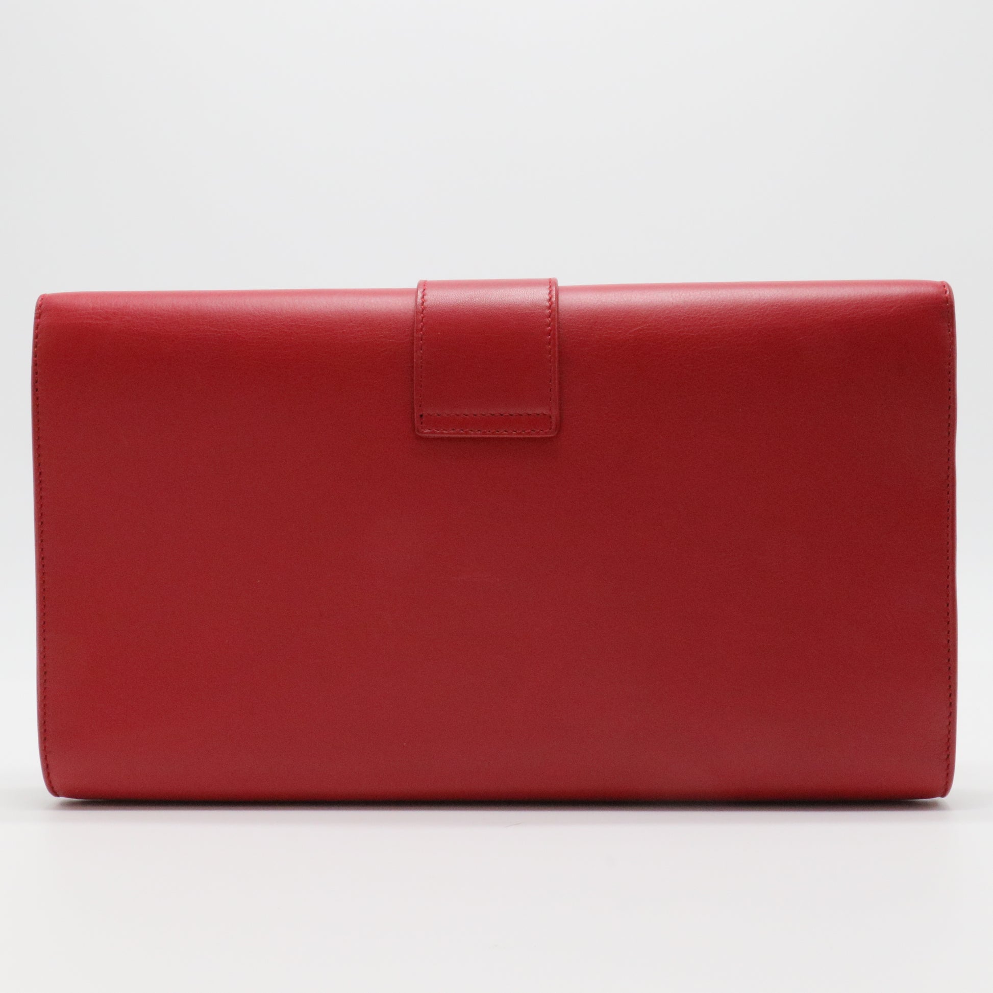 Textured Calfskin Classic Y Ligne Clutch Red