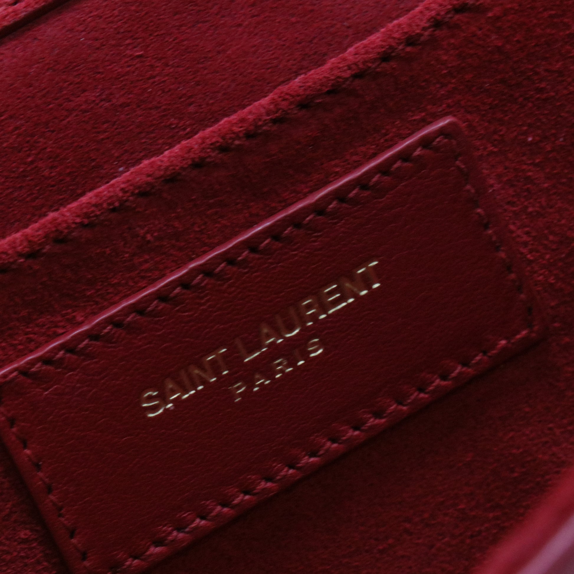Textured Calfskin Classic Y Ligne Clutch Red