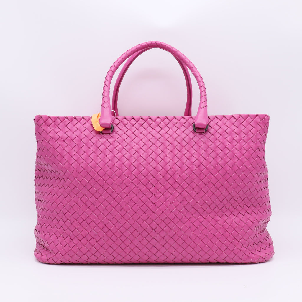Bottega Veneta Pink Intrecciato Woven Nappa Leather Brick Bag twins LDZ250