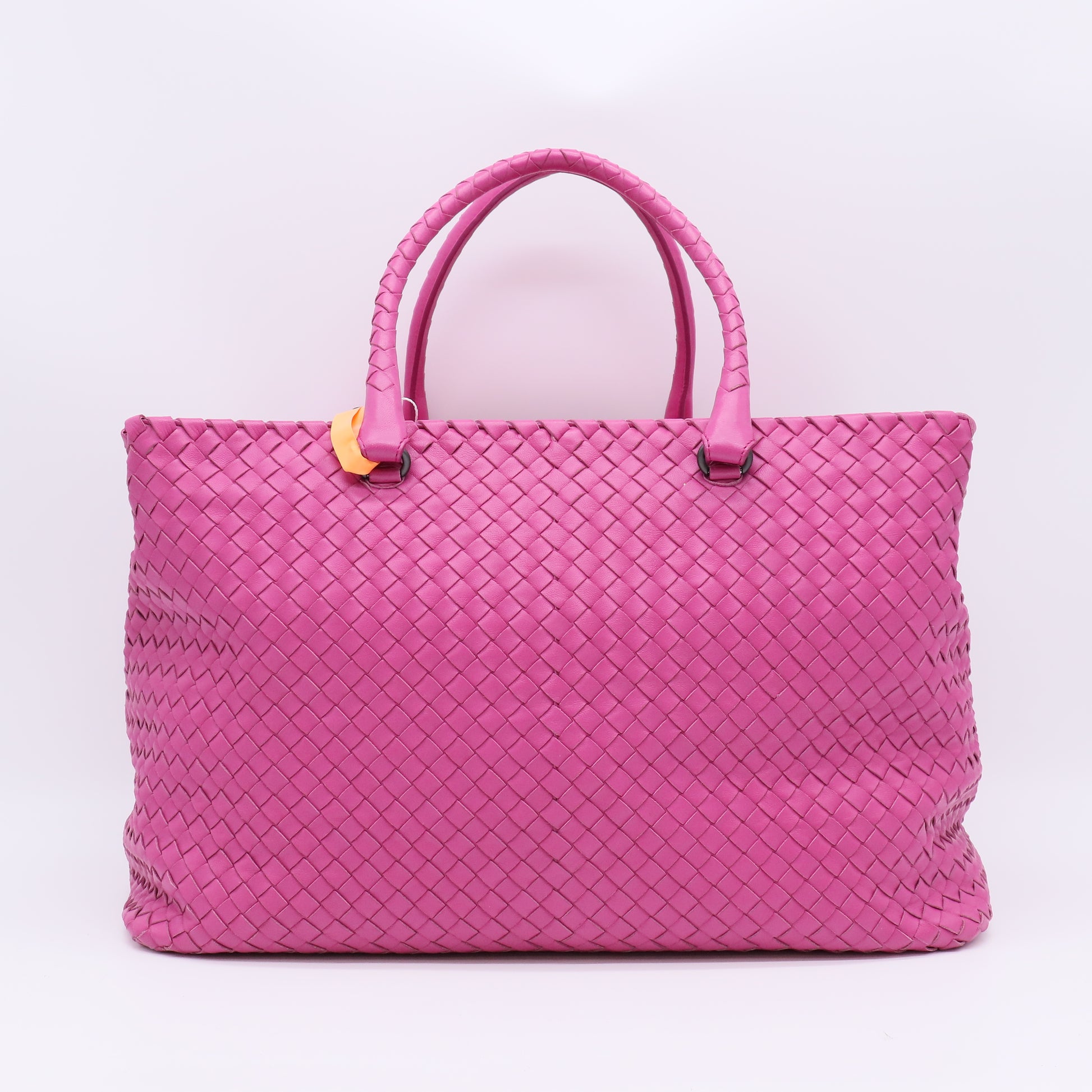 Bottega Veneta Pink Intrecciato Woven Nappa Leather Brick Bag twins LDZ250