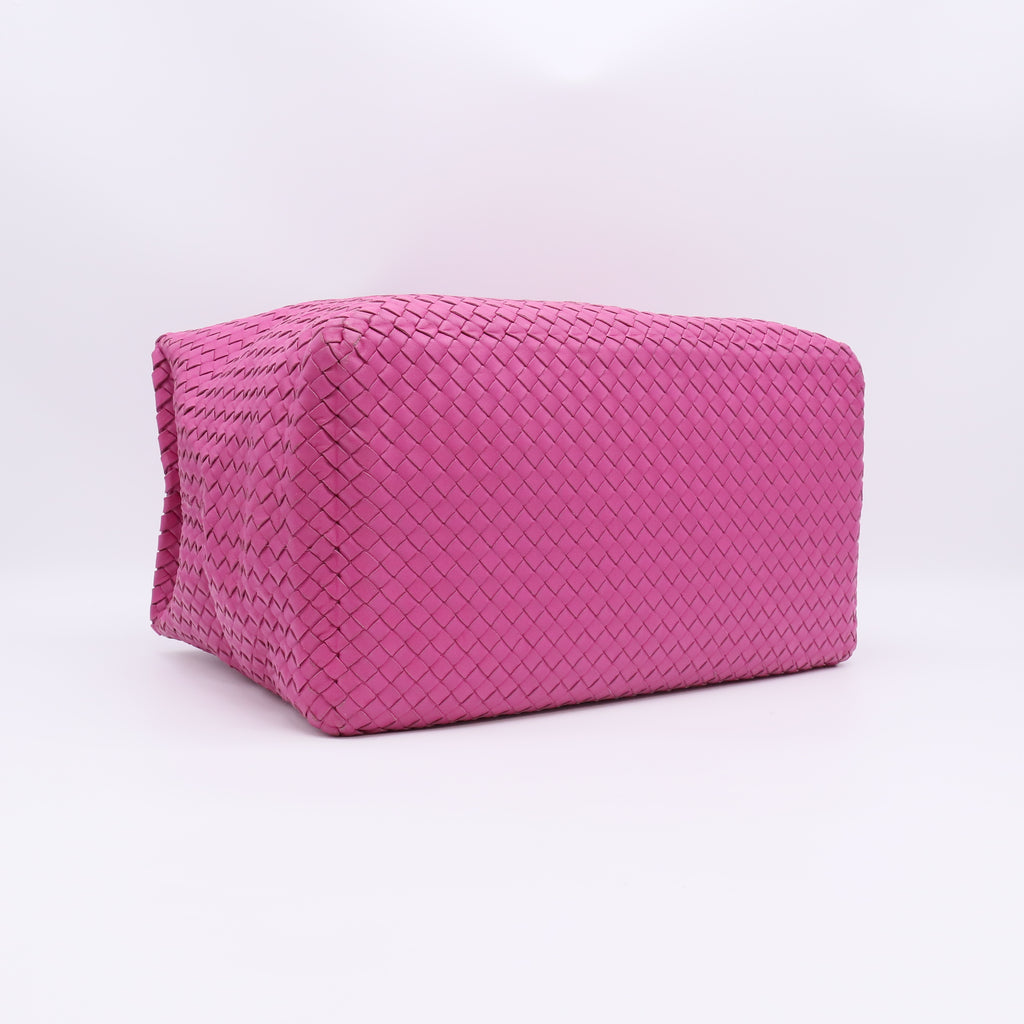 Bottega Veneta Pink Intrecciato Woven Nappa Leather Brick Bag twins LDZ250