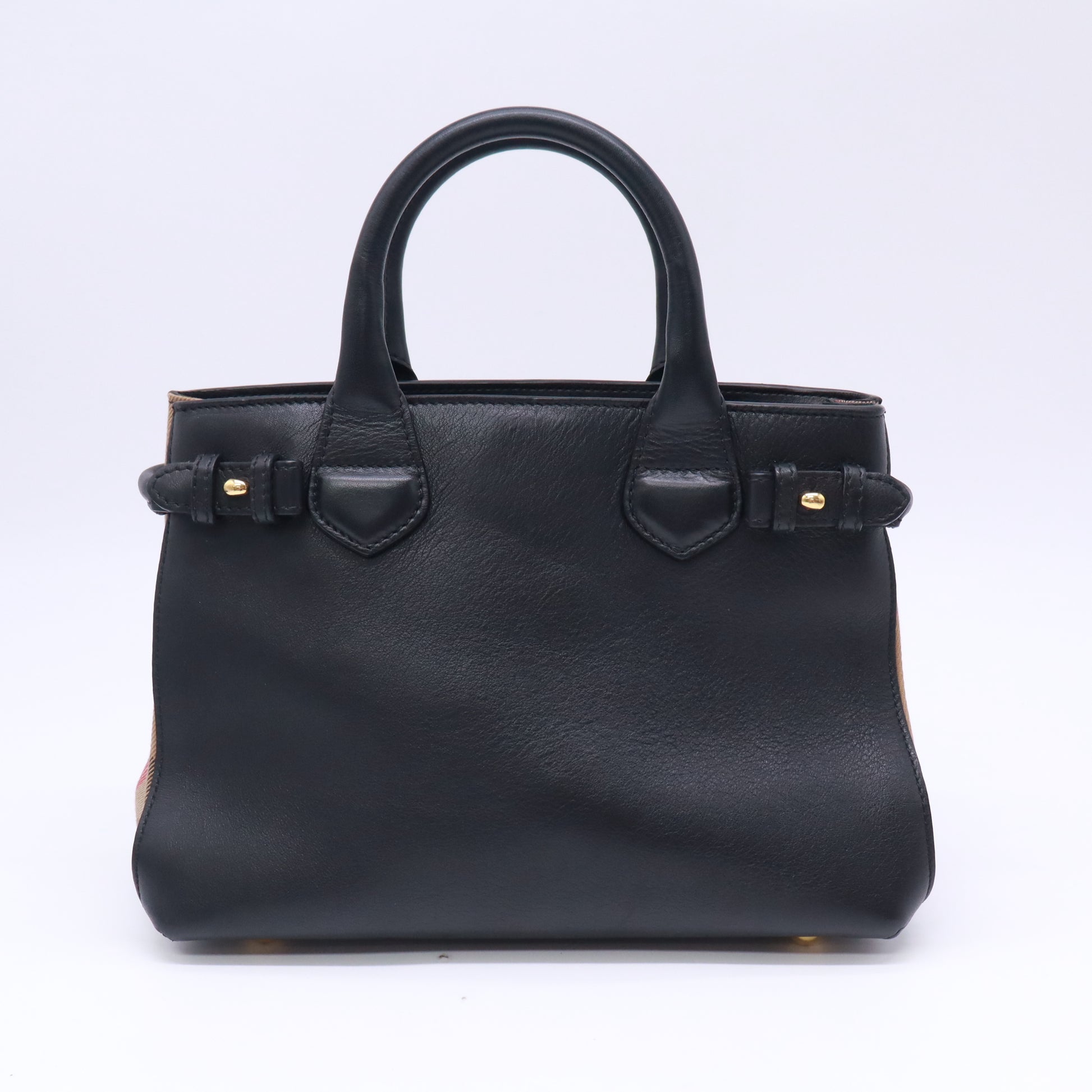 Burberry Banner Leather and House Check Canvas Small B23863