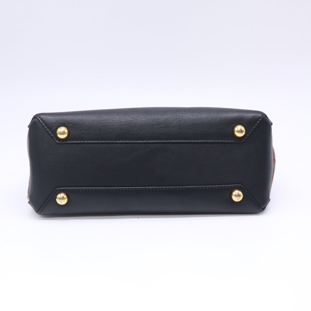Burberry Banner Leather and House Check Canvas Small B23863