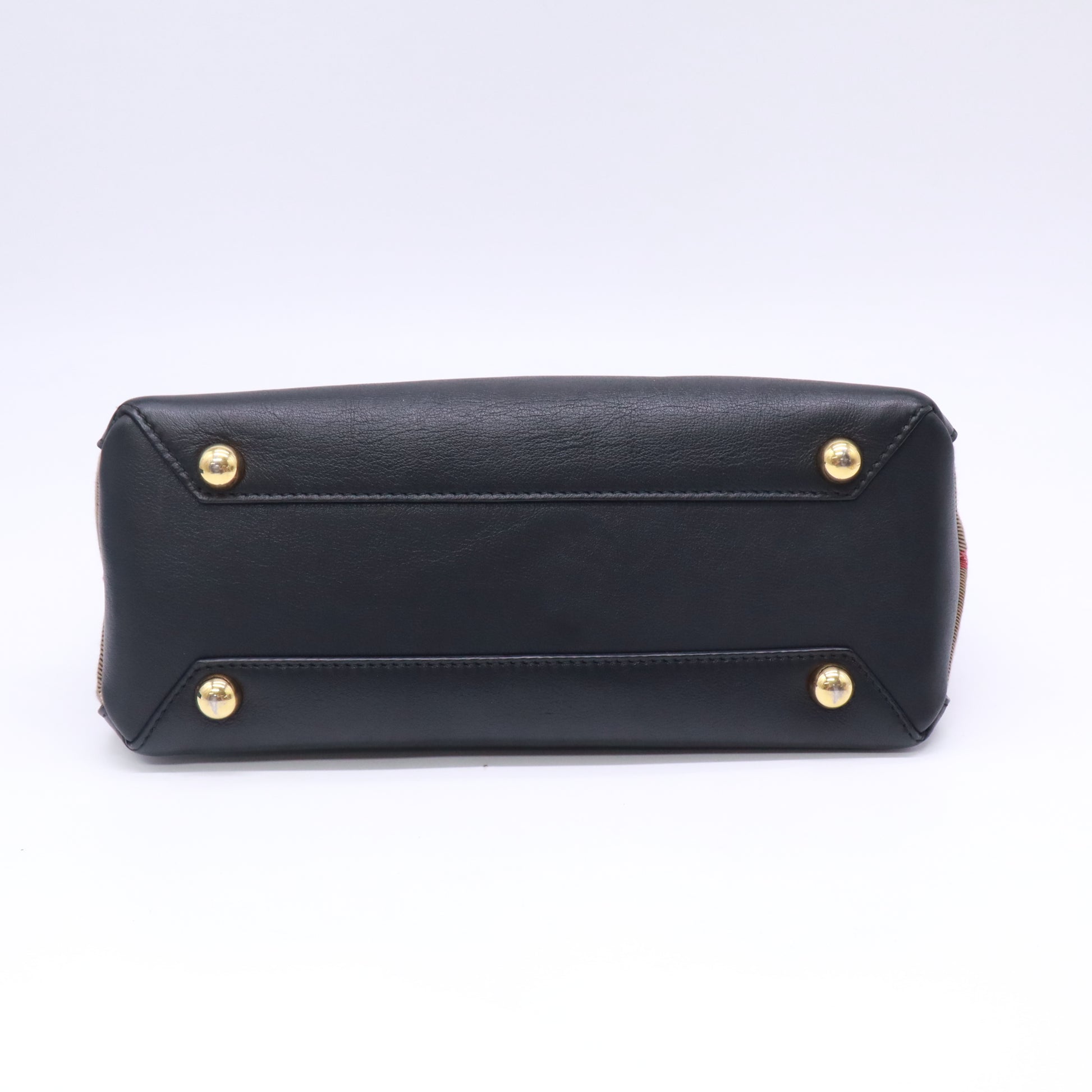 Burberry Banner Leather and House Check Canvas Small B23863