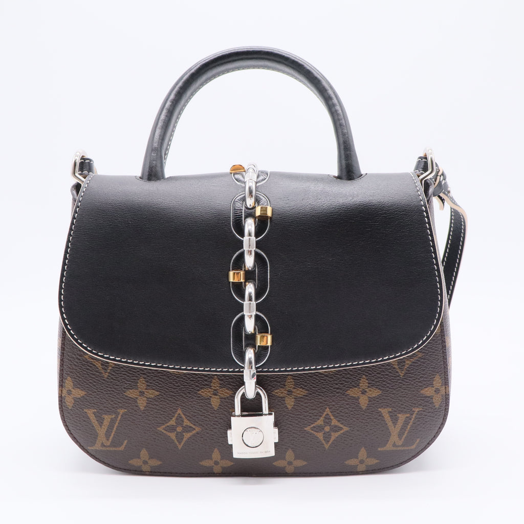 Chain It Handbag Monogram Canvas with Leather PM