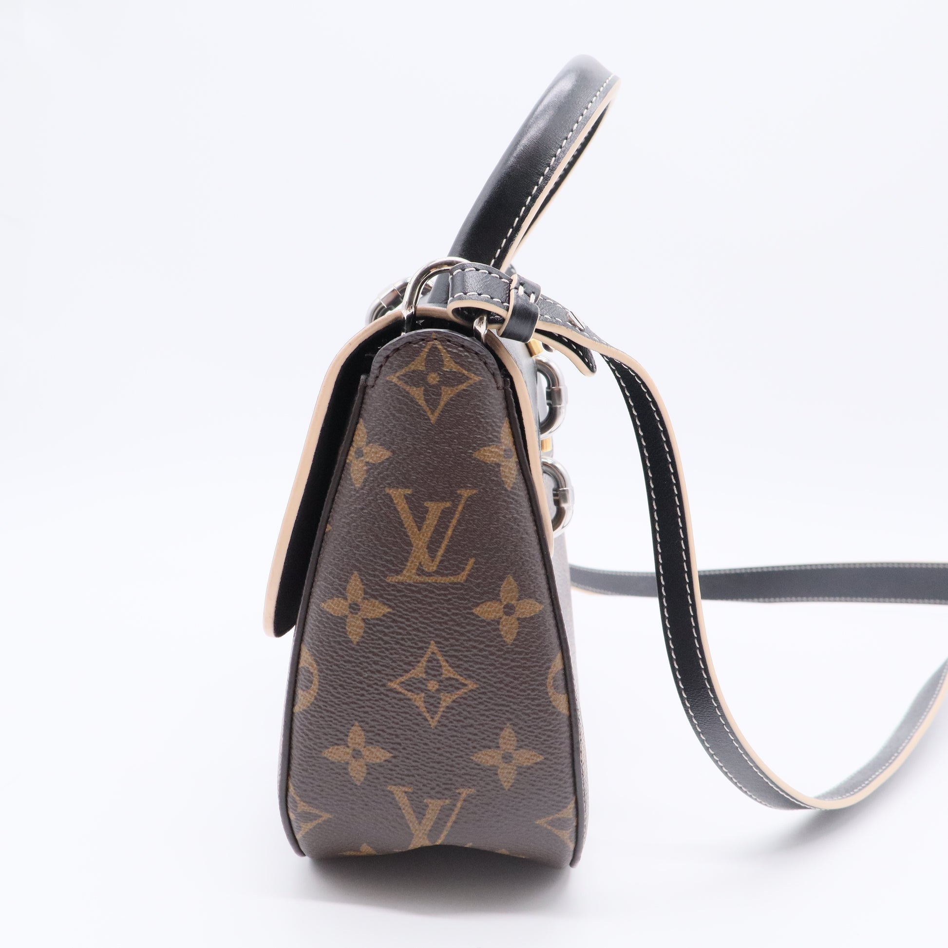 Chain It Handbag Monogram Canvas with Leather PM