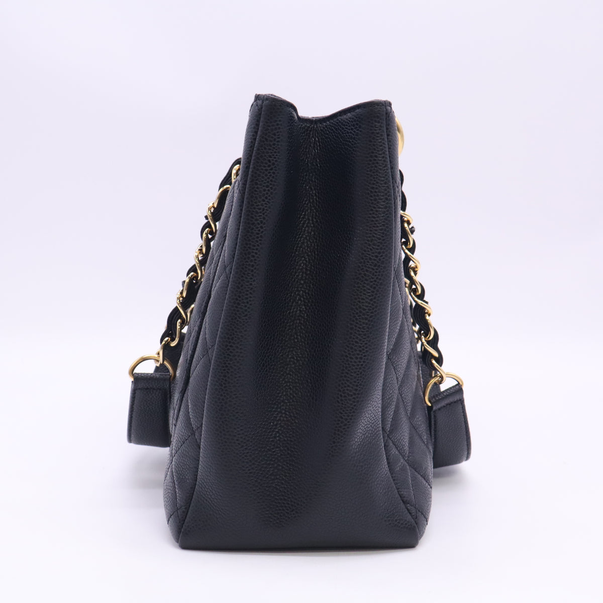 GST Grand Shopping Tote Black Caviar Leather Gold Hardware B24752