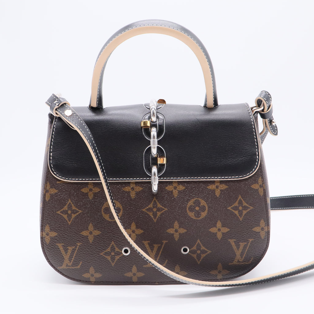Chain It Handbag Monogram Canvas with Leather PM