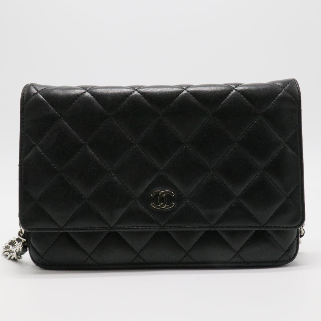 Classic Quilted WOC in Black Lambskin with Silver Hardware