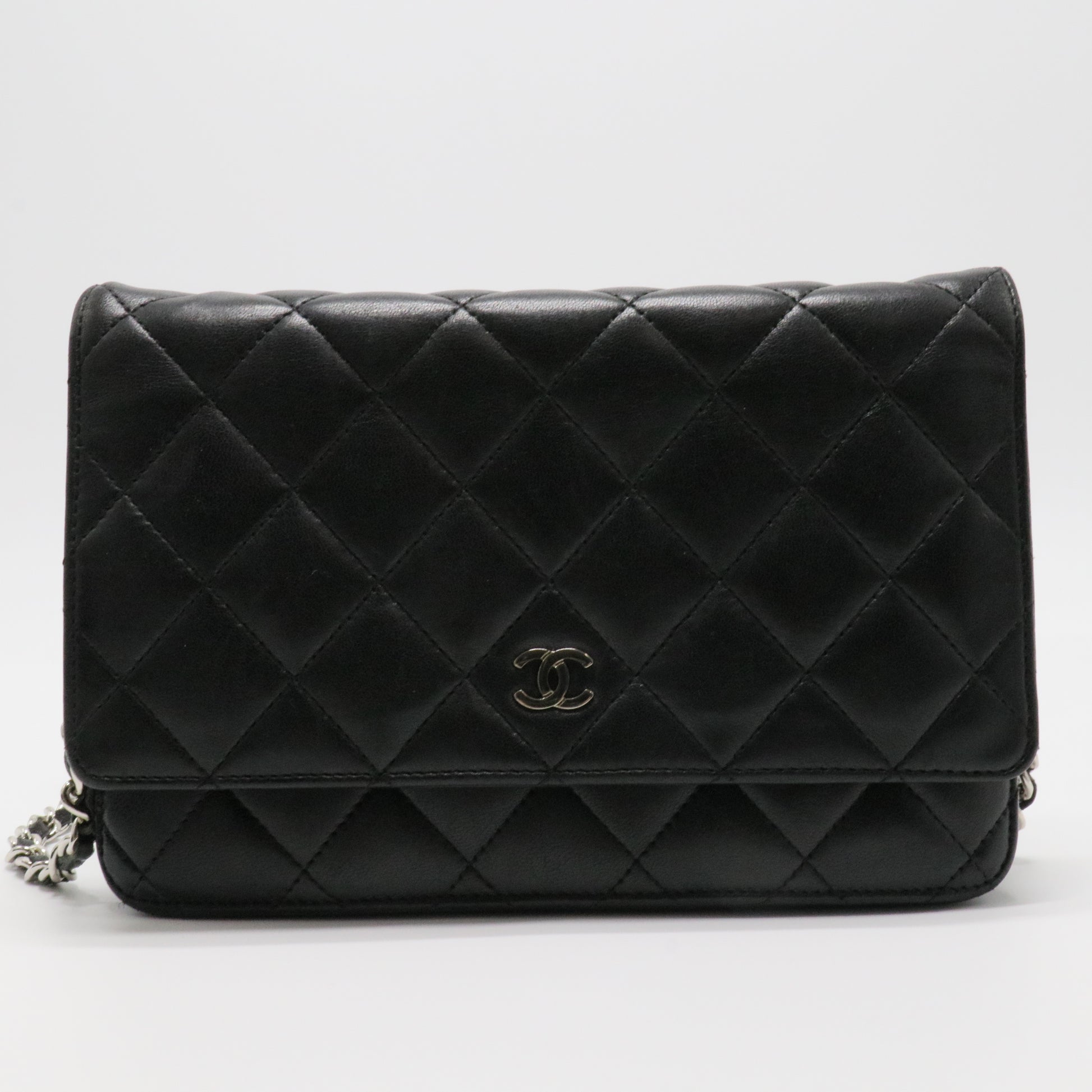 Classic Quilted WOC in Black Lambskin with Silver Hardware