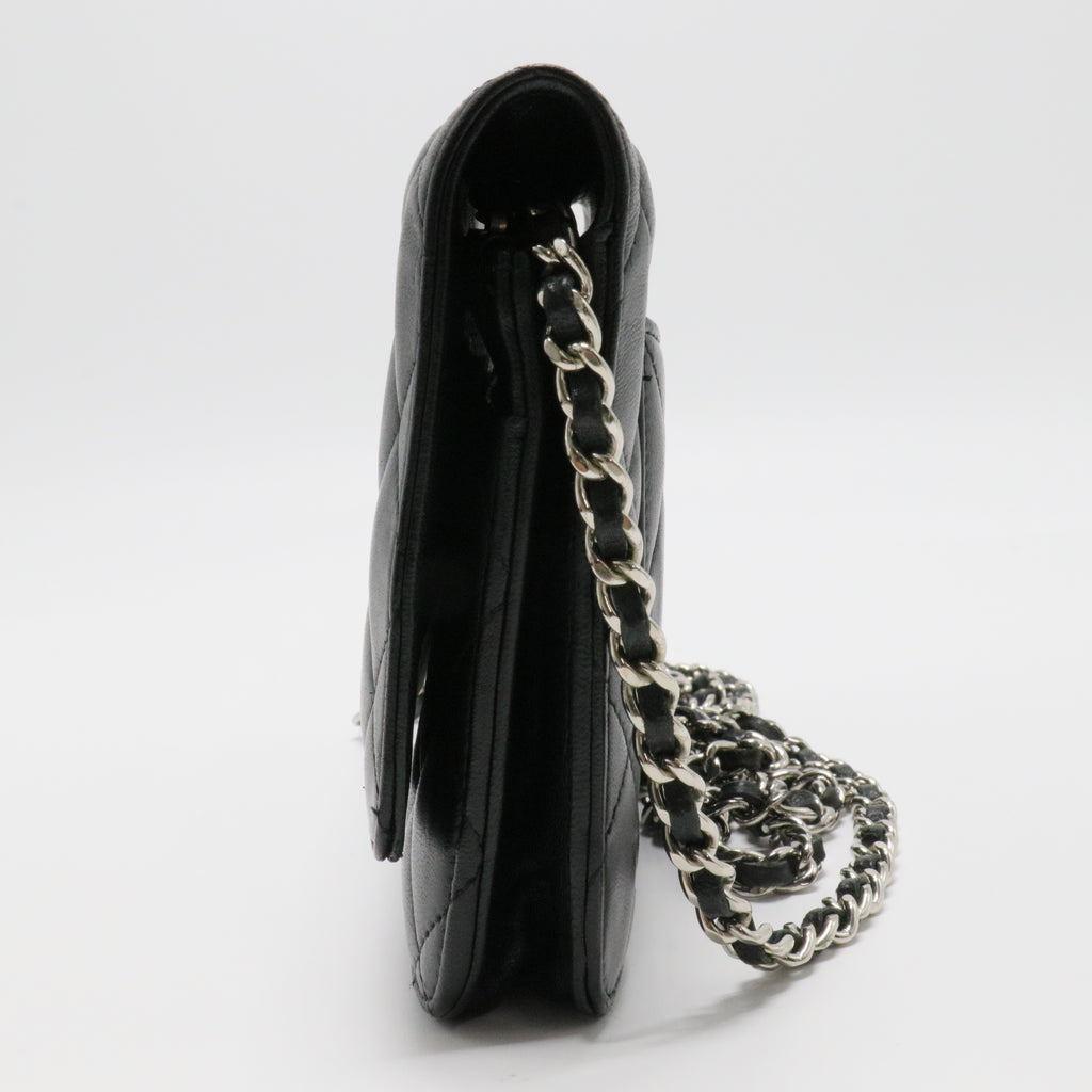 Classic Quilted WOC in Black Lambskin with Silver Hardware