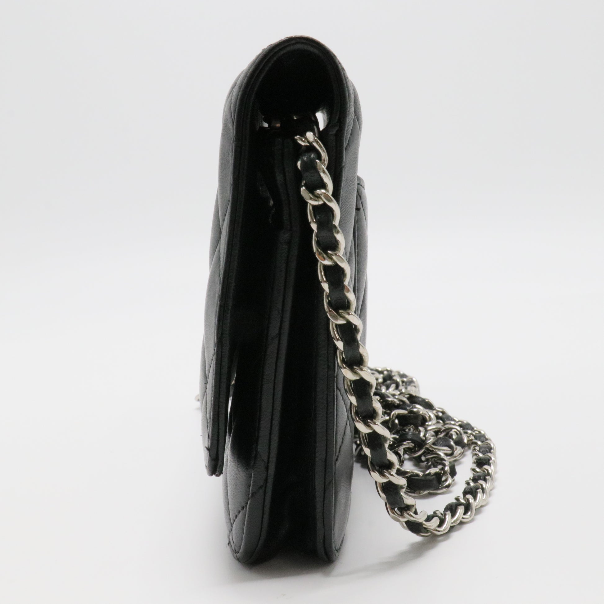 Classic Quilted WOC in Black Lambskin with Silver Hardware