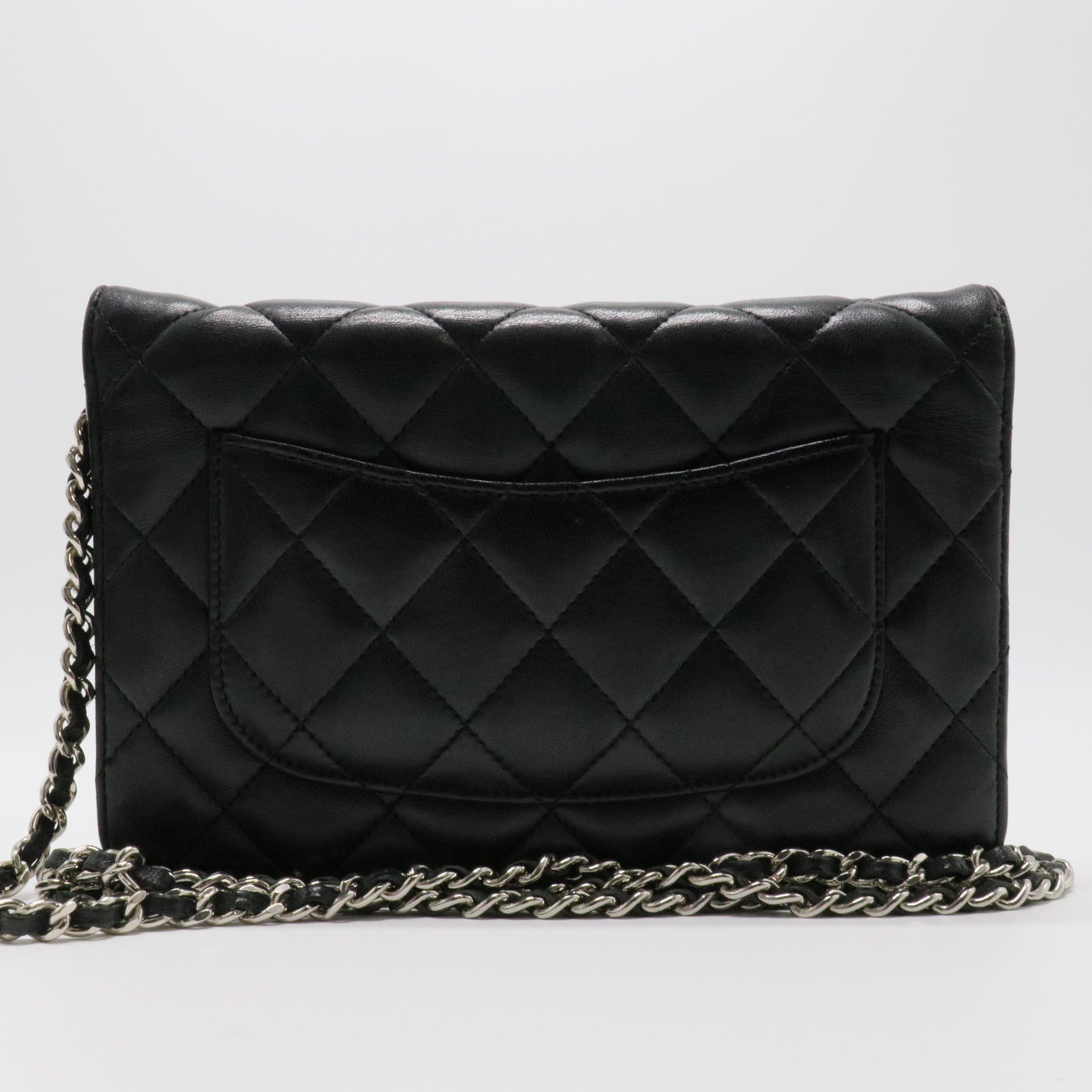 Classic Quilted WOC in Black Lambskin with Silver Hardware