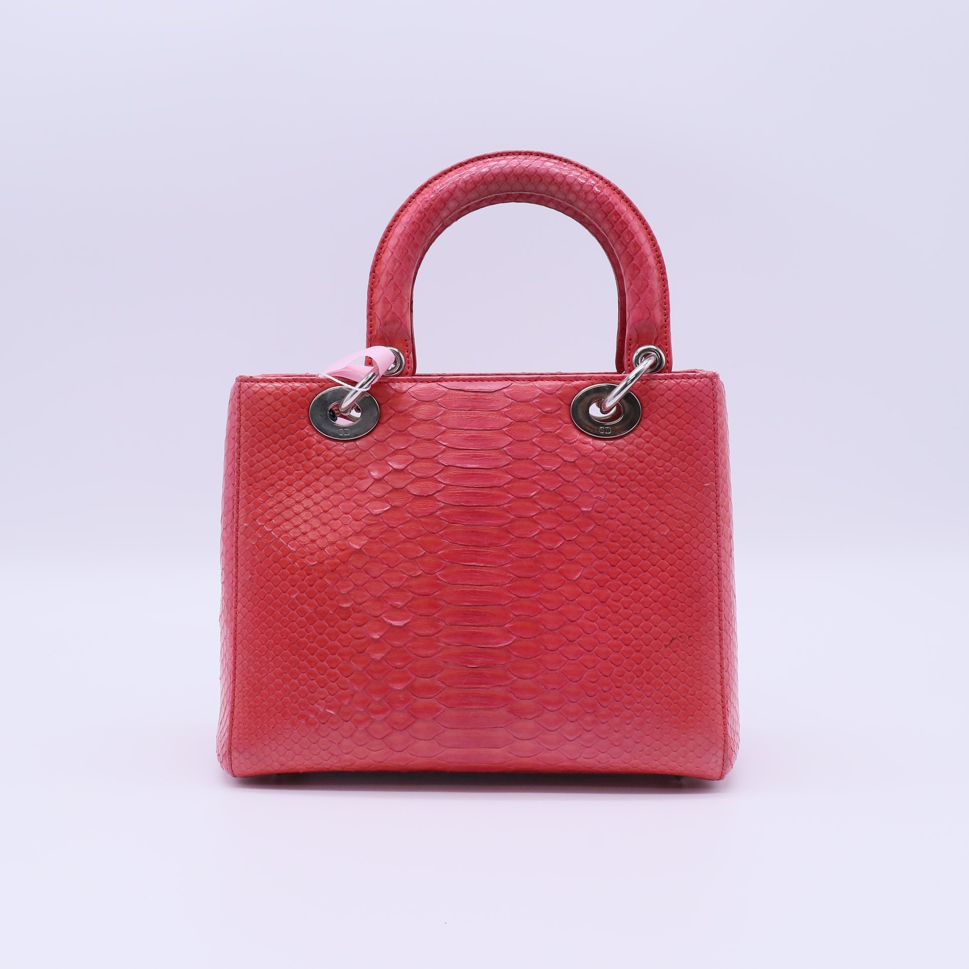 Christian Dior Snakeskin Medium Lady Dior Red twins LDJ4019