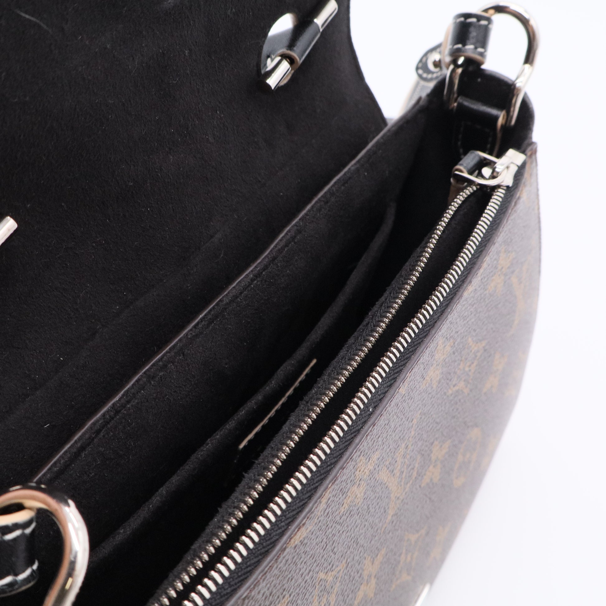 Chain It Handbag Monogram Canvas with Leather PM