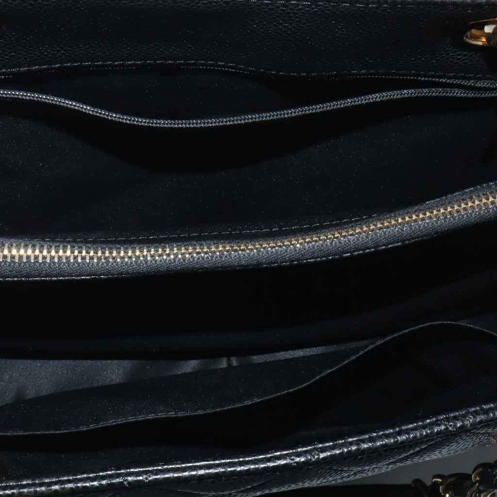 GST Grand Shopping Tote Black Caviar Leather Gold Hardware B24752