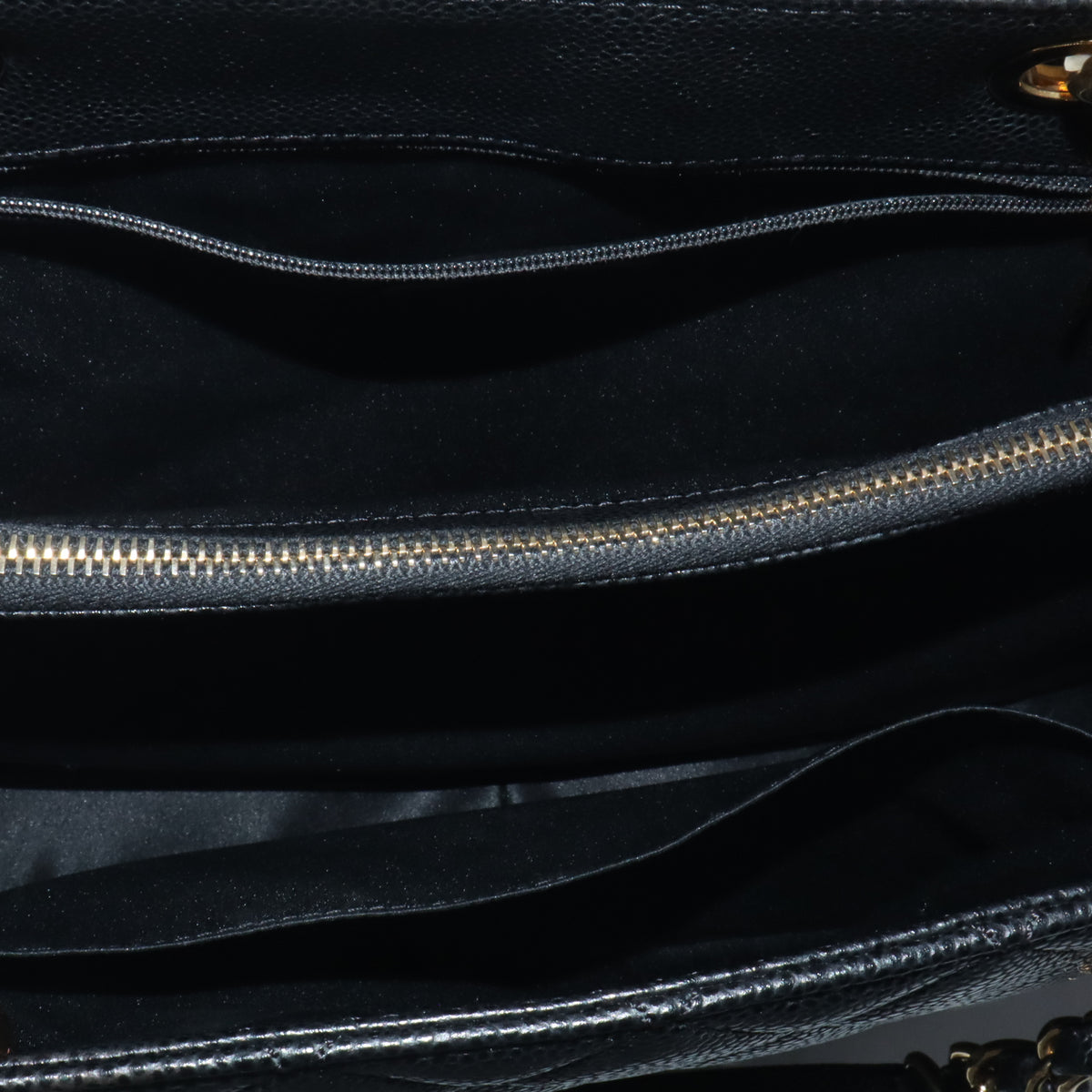 GST Grand Shopping Tote Black Caviar Leather Gold Hardware B24752