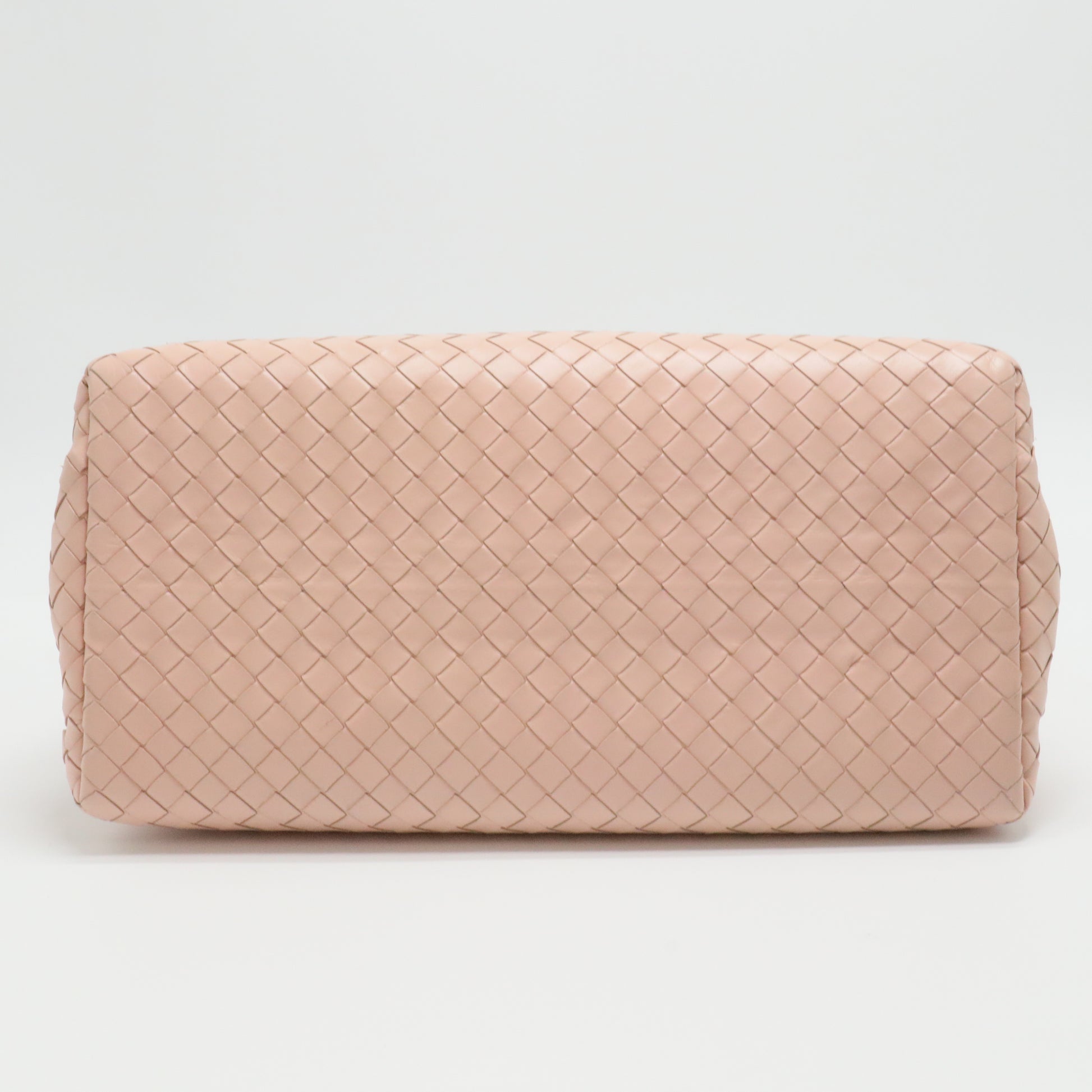 Peach Intrecciato Leather Small Roma Tote