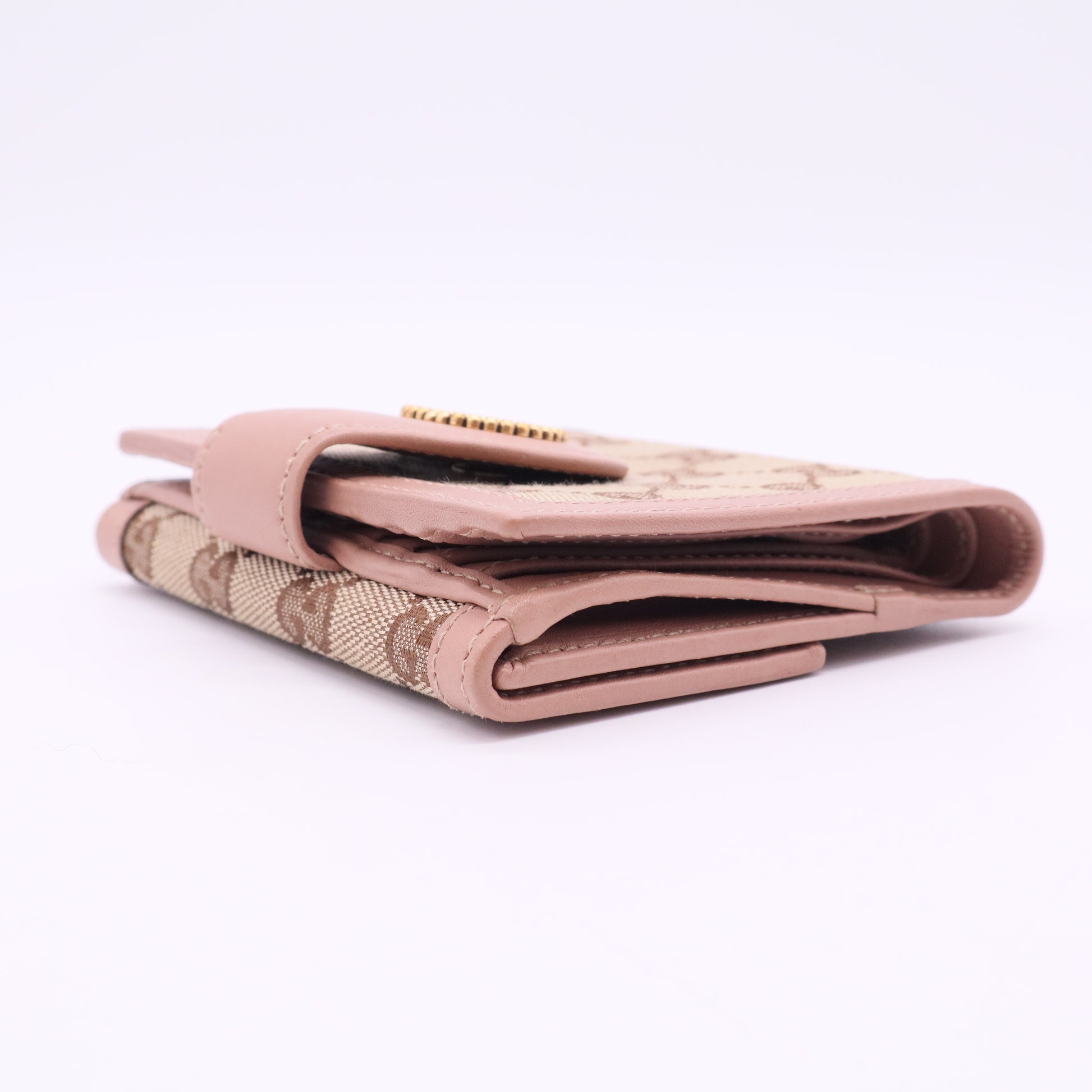 GG Canvas Bifold Wallet Brown Beige