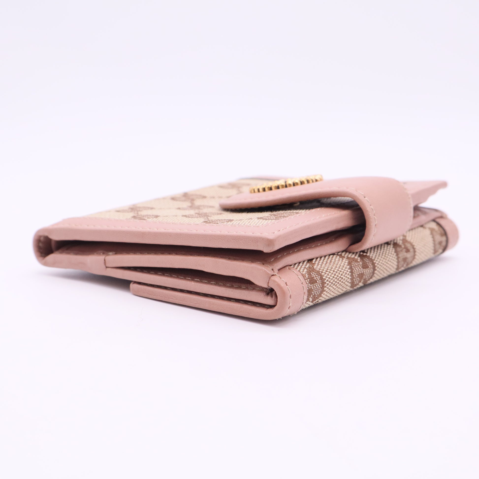 GG Canvas Bifold Wallet Brown Beige