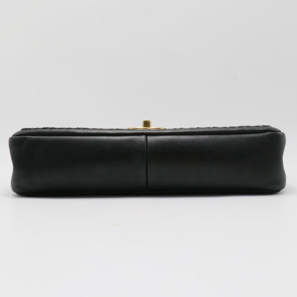Quilted Lambskin Stitch Single Flap Crossbody Bag