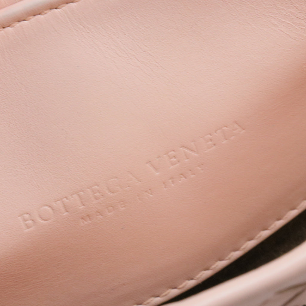 Peach Intrecciato Leather Small Roma Tote