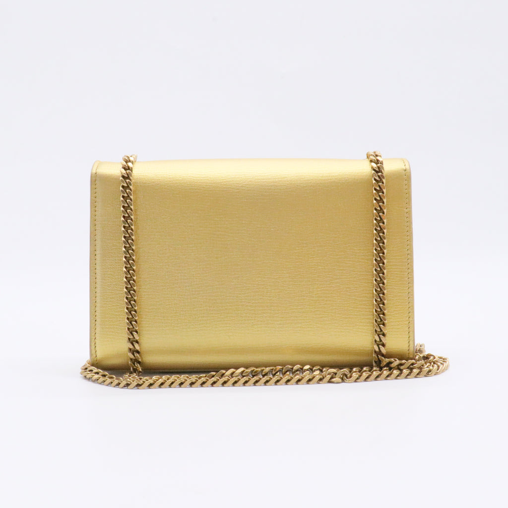 Classic Monogram Tassel Crossbody Bag Glitter Leather Small