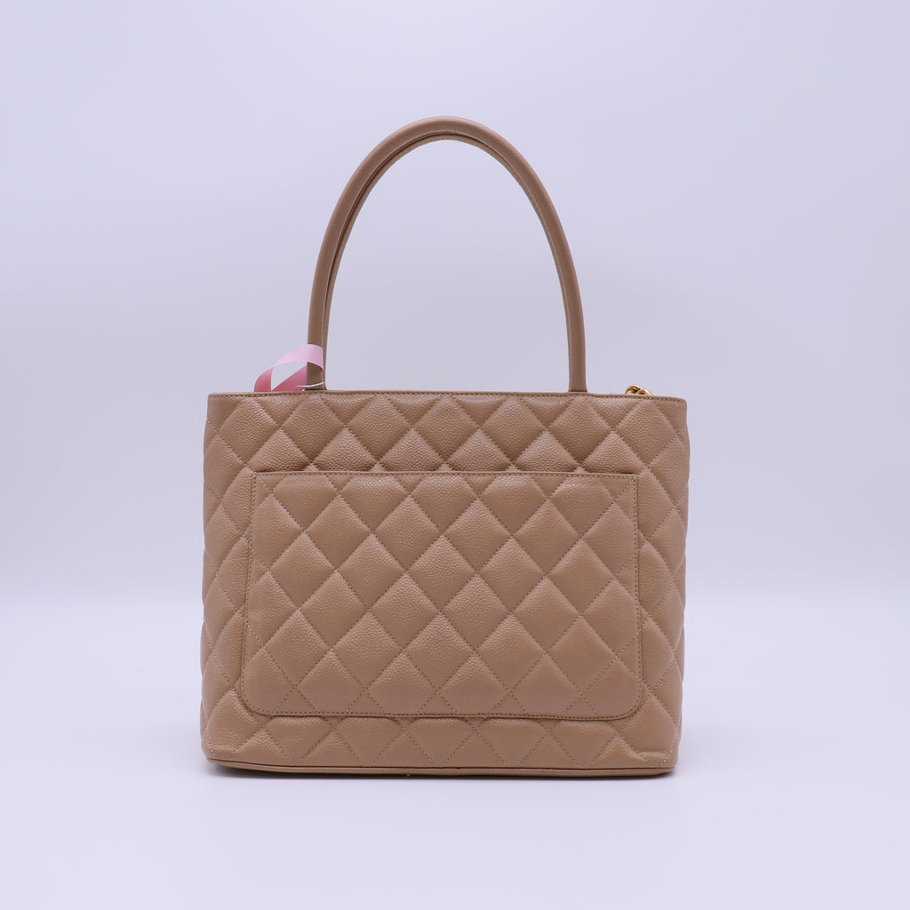 Chanel Caviar Quilted Medallion Tote Beige twins LDJ4013