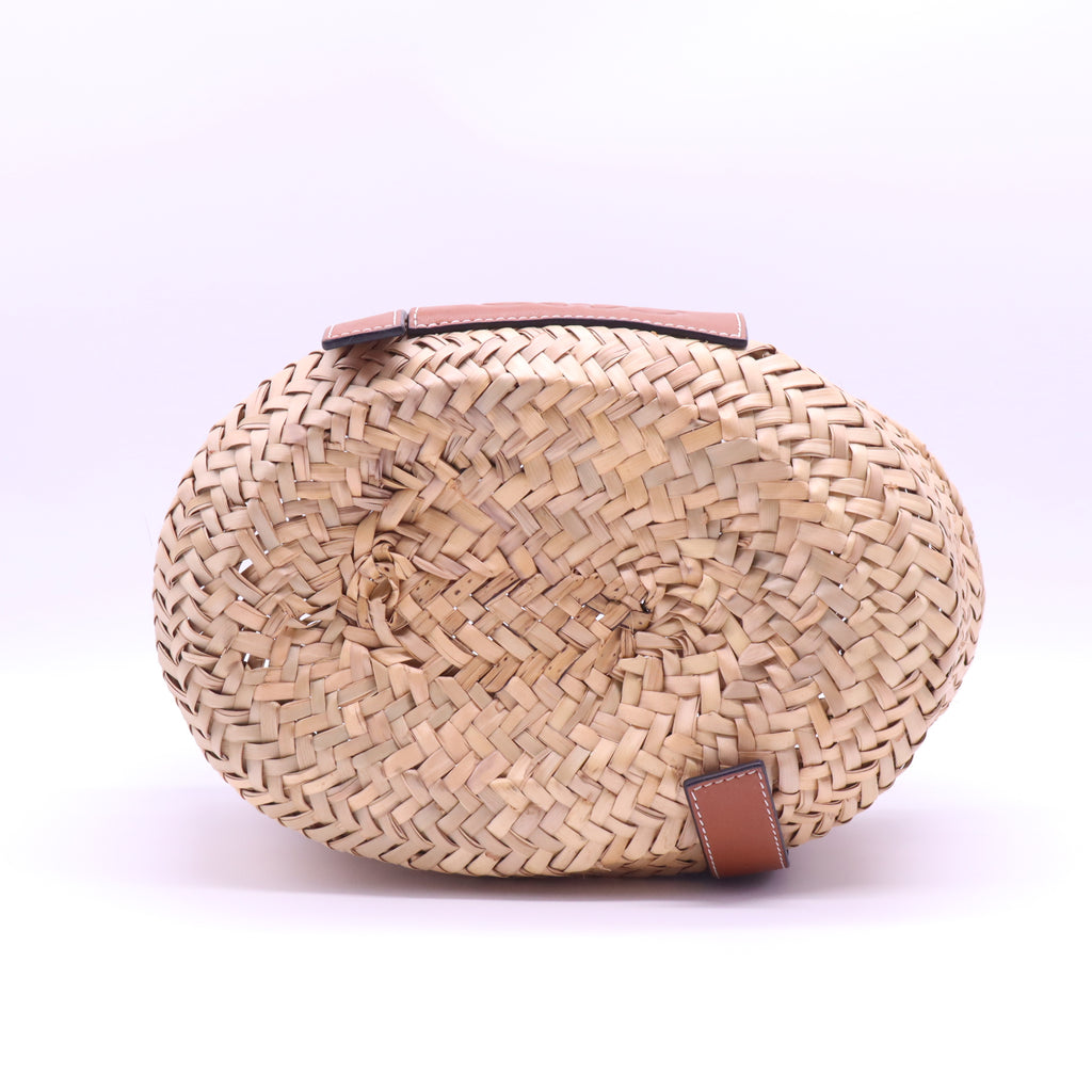 Loewe Basket Bag in Palm Leaf and Calfskin B22142