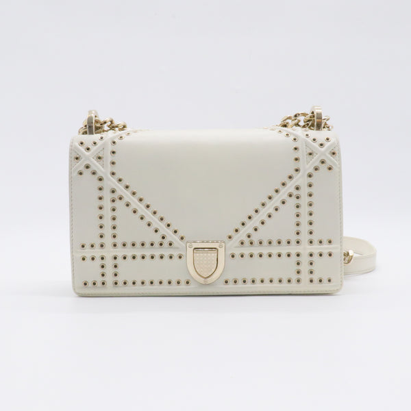 Diorama Flap Bag Studded Leather Medium