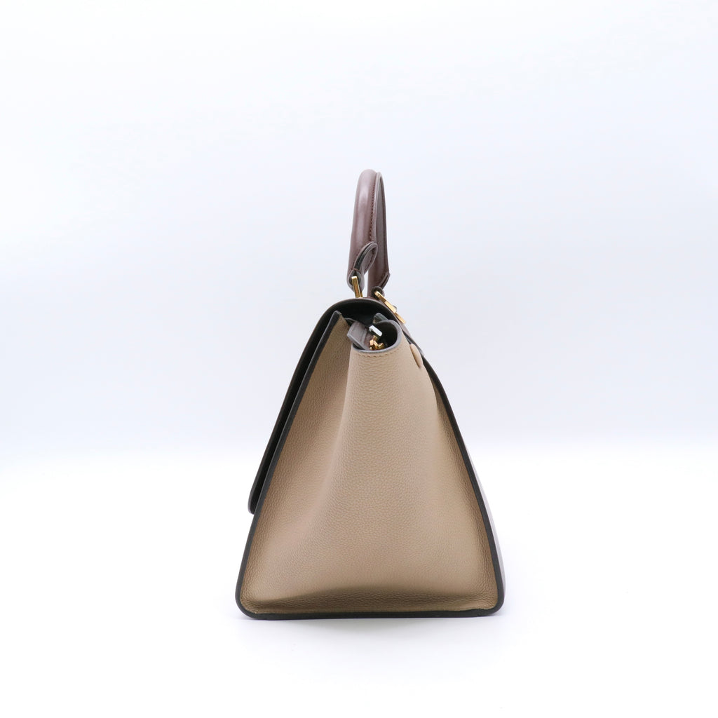 Trapeze Leather Handbag Spring twins