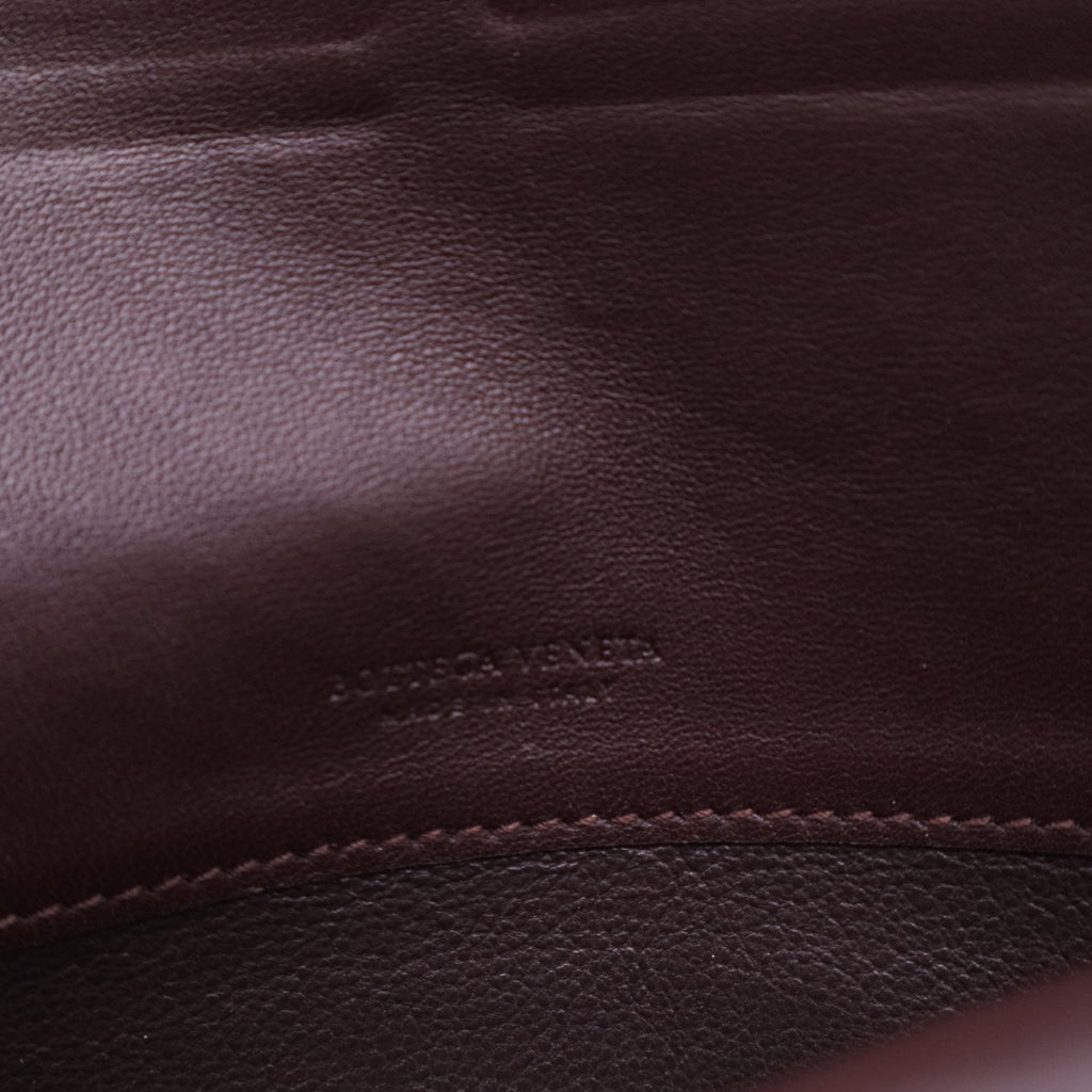 Ebano Intrecciato Woven Nappa Leather Double Flap Wallet