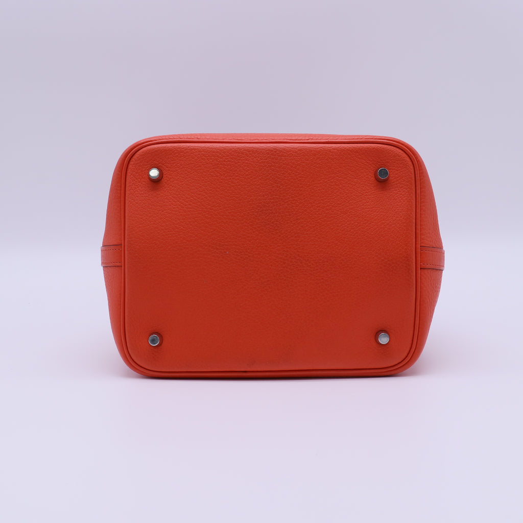Hermes Taurillon Clemence Picotin Lock 22 MM Rouge De Coeur Twins LDJ4011