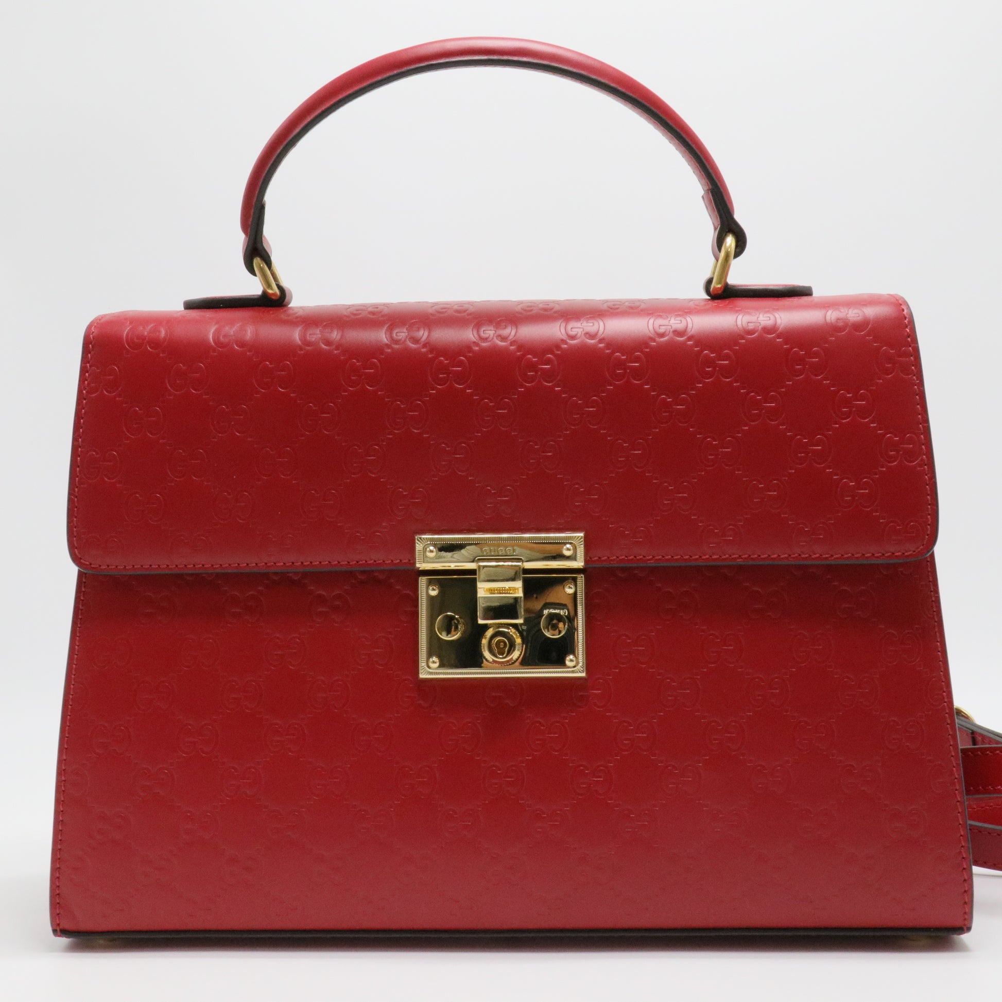 Guccissima Signature Medium Padlock Top Handle Bag