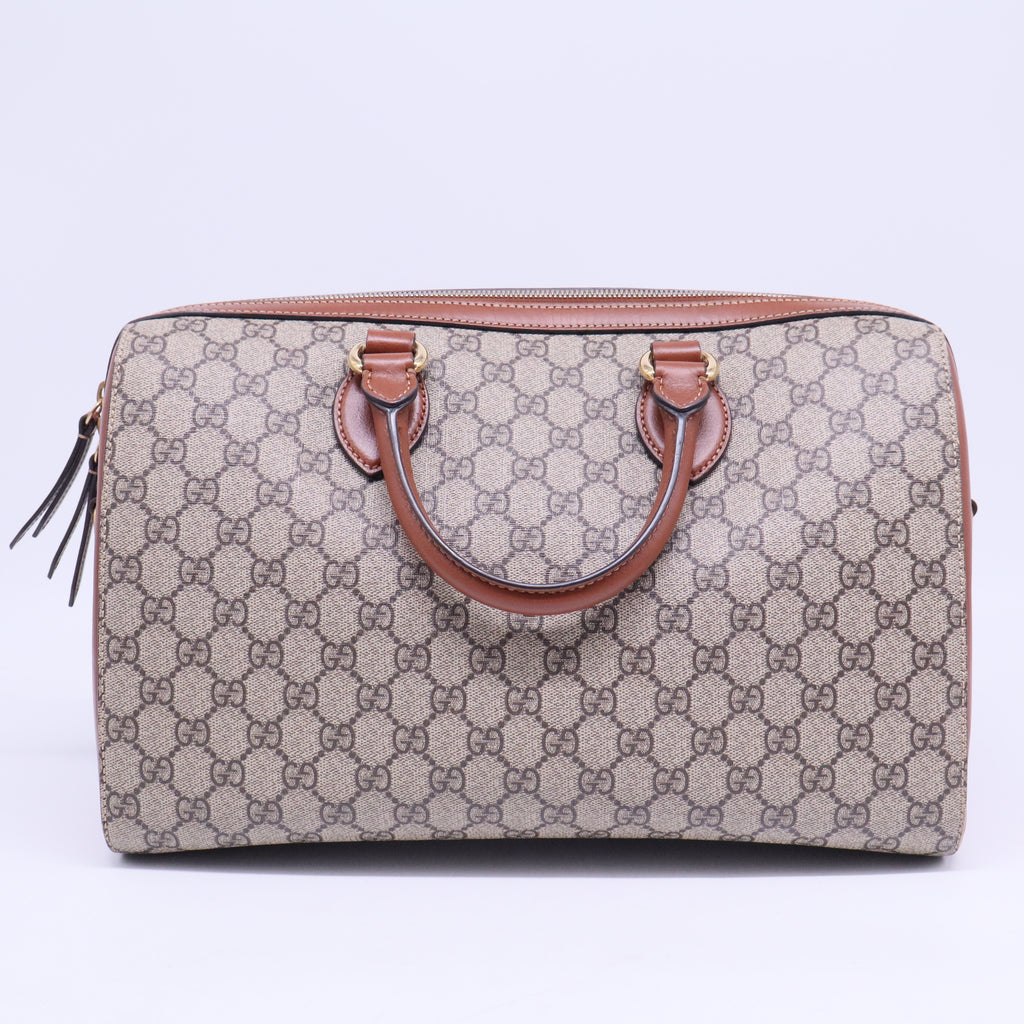 GG Supreme Monogram Blind for Love Embroidered Medium Boston Beige Tuscany