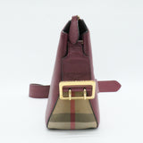 Soft Grain Calfskin House Check Small Helmsley Crossbody Dark Plum