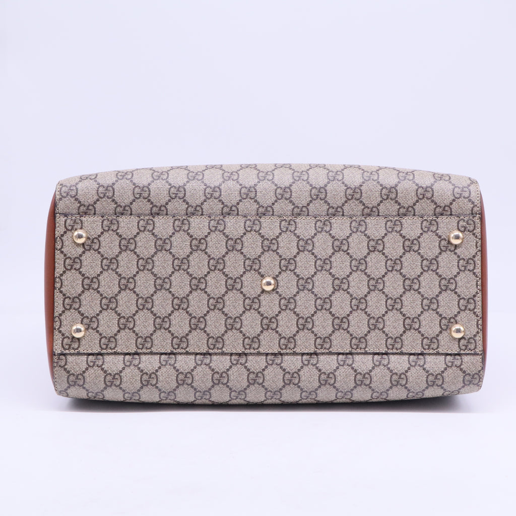 GG Supreme Monogram Blind for Love Embroidered Medium Boston Beige Tuscany