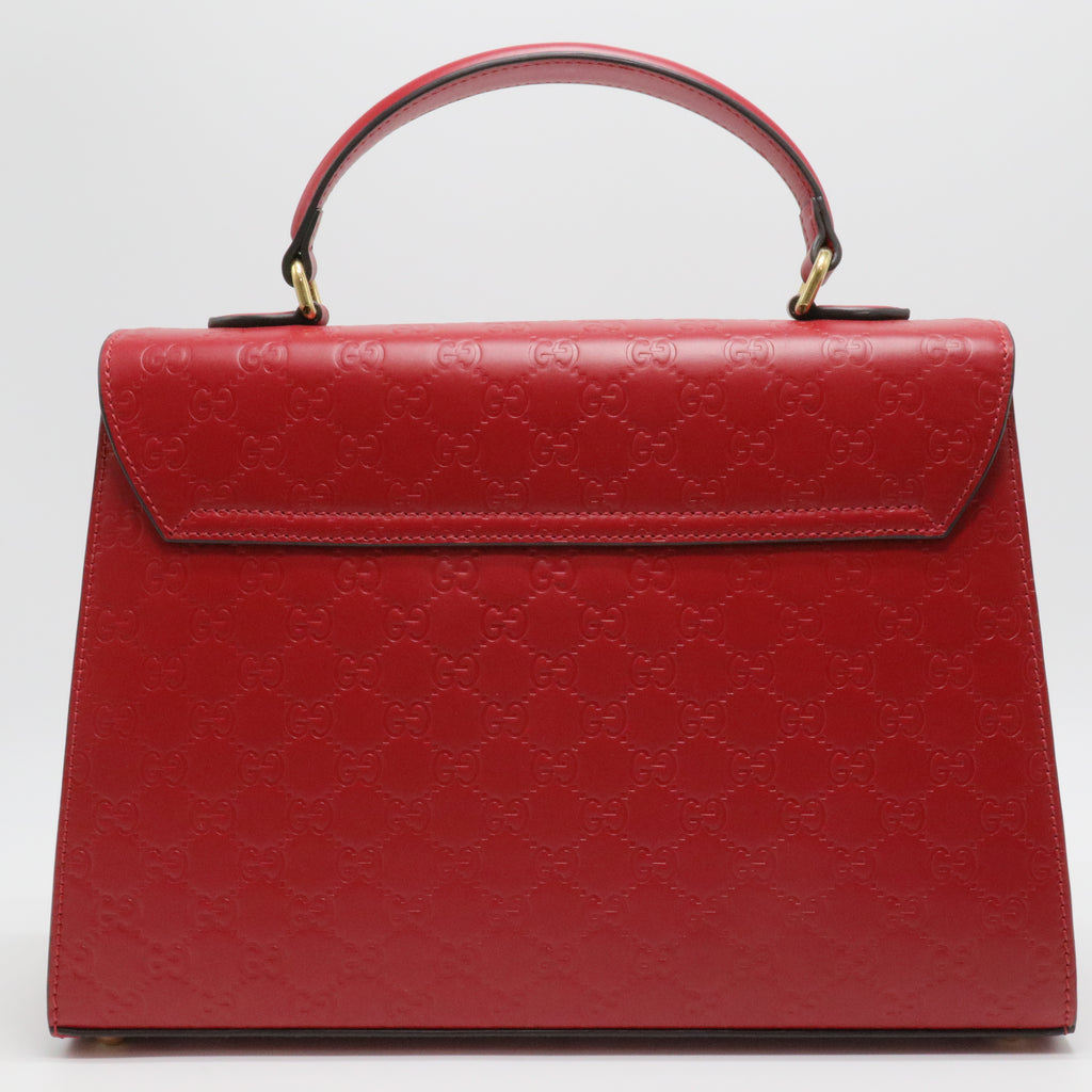 Guccissima Signature Medium Padlock Top Handle Bag